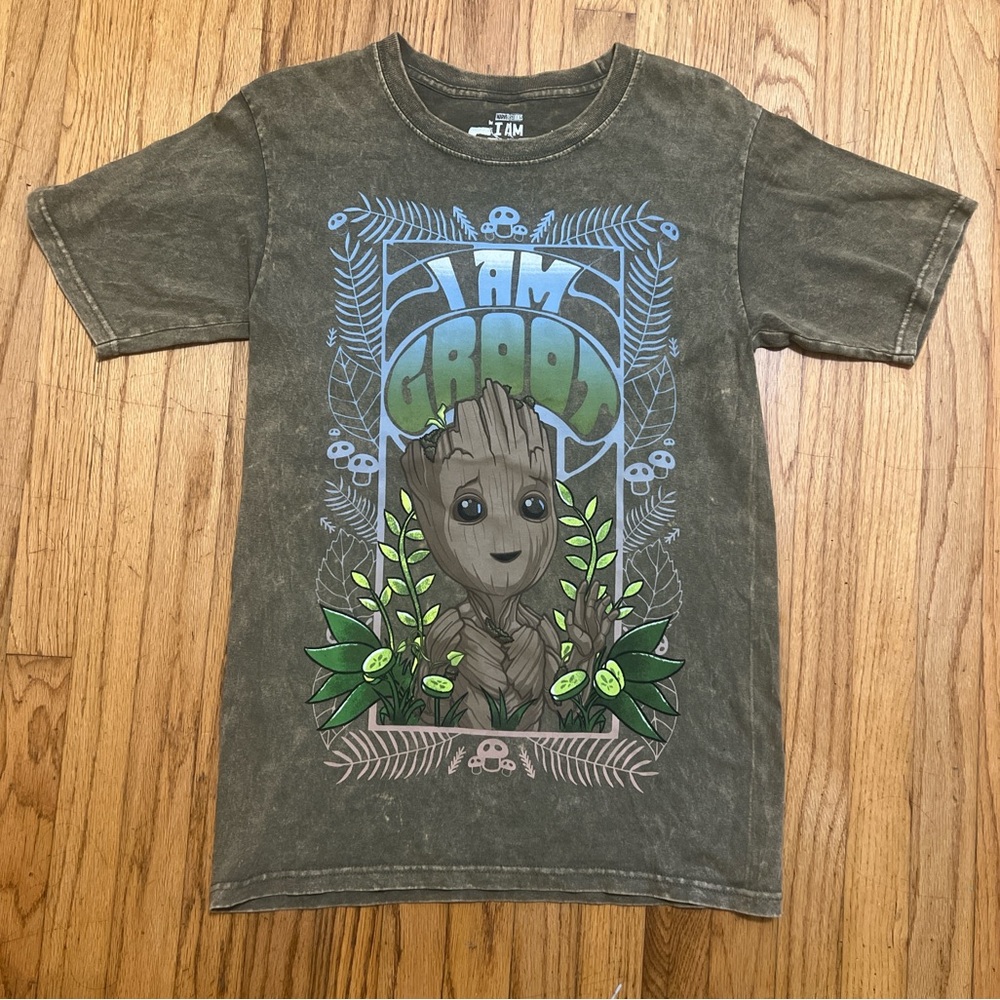 Marvel Studios I am Groot graphic tee army green size small Groot